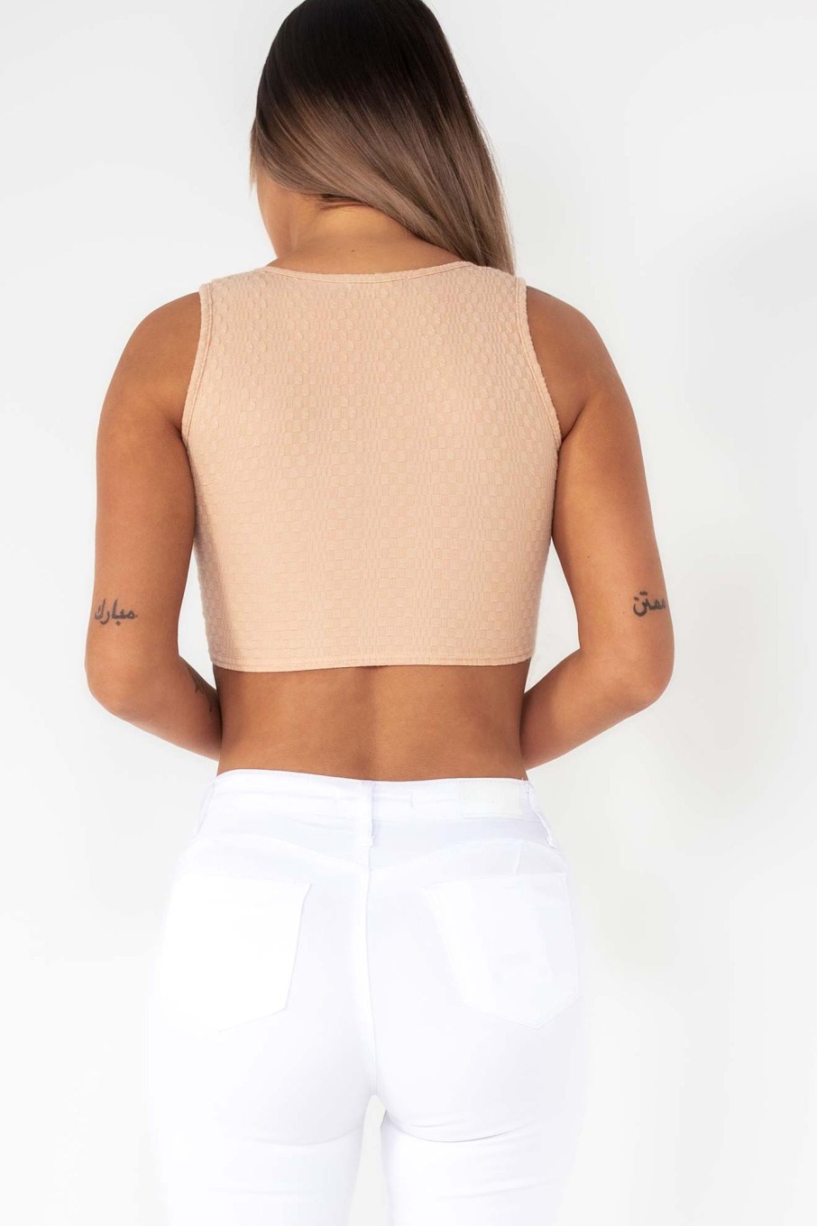 Clothing style wise | Nova Nude Textured Crop Top