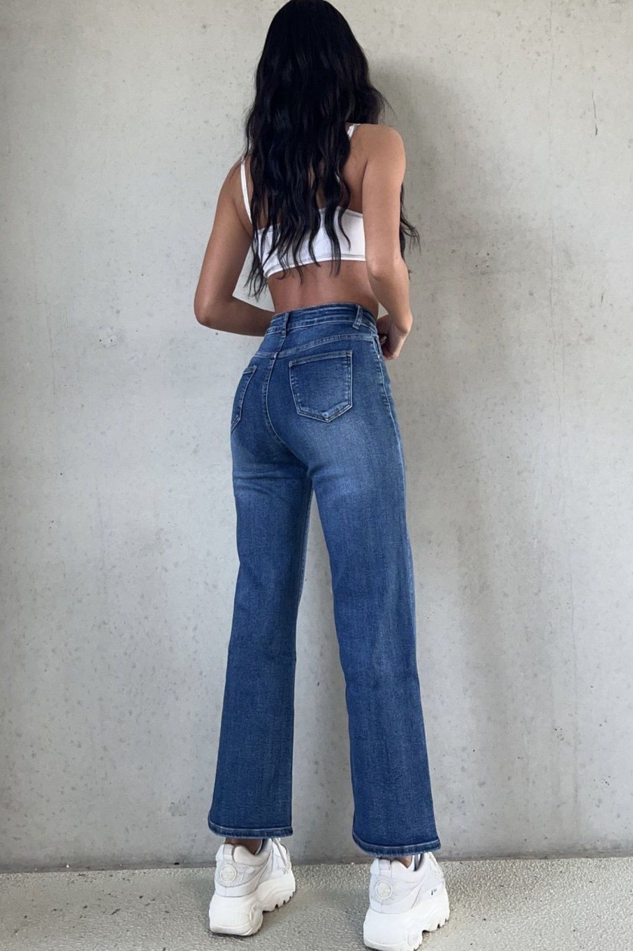 Clothing Redial | Hermione Dark Blue Straight Leg Jeans