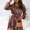 Clothing Willy Z | Jean Camel Leopard Print Shirt Dress