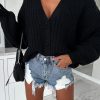 Clothing Willy Z | Ari Black Chunky Knit Cardigan