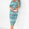 Clothing Girl in Mind | Girl In Mind Eleanor Teal Plisse Print Dress