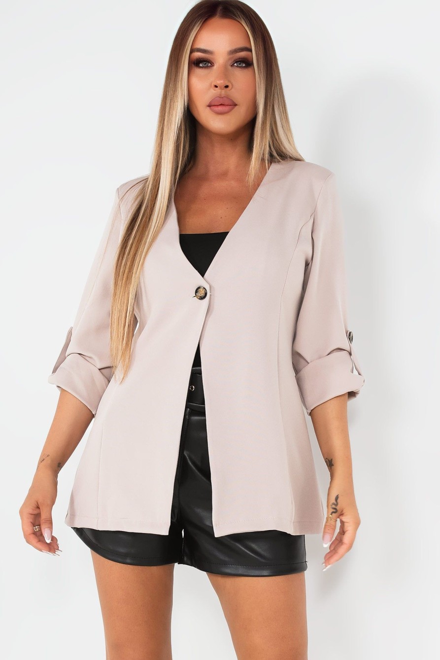 Clothing Willy Z | Talia Nude Long Sleeve Jacket