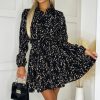 Clothing AX Paris | Ax Paris Edith Black Print Shirt Dress