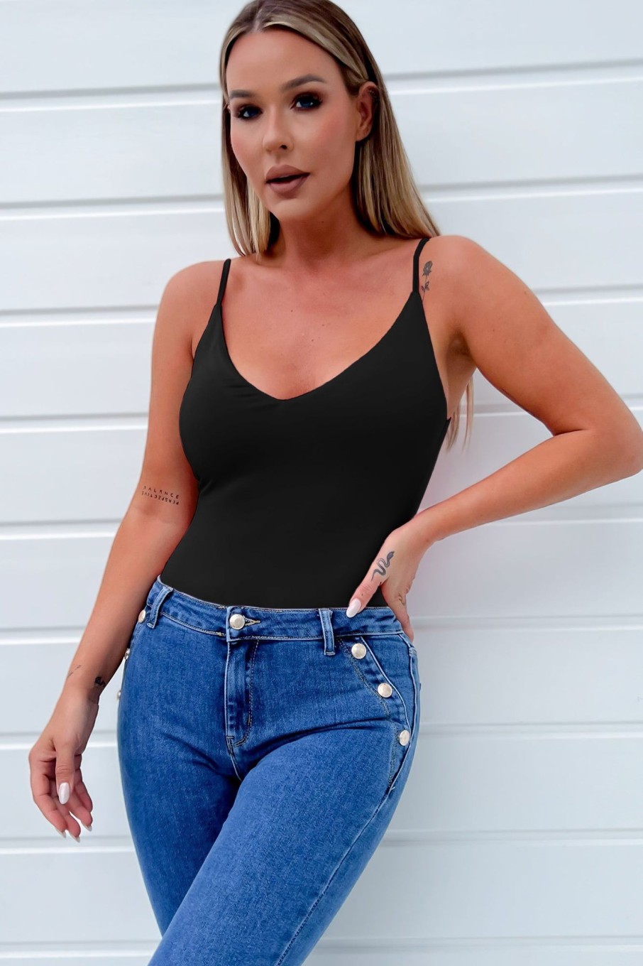 Clothing Vera u0026 Lucy | Rebecca Black V Neck Bodysuit