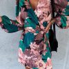 Clothing Willy Z | Nayeli Green Floral Wrap Dress