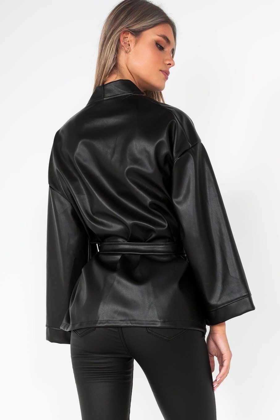 Clothing Willy Z | Bethel Black Faux Leather Jacket