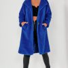 Clothing Willy Z | Annalise Royal Blue Oversized Teddy Coat