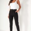 Clothing LustStyle | Brinley Black Belted Cigarette Trousers