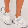 Clothing Kult | Fay White Knit Contrast Bubble Sole Trainers