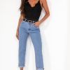 Clothing Fabs Fashion | Ryleigh Blue Belted Mom Jeans