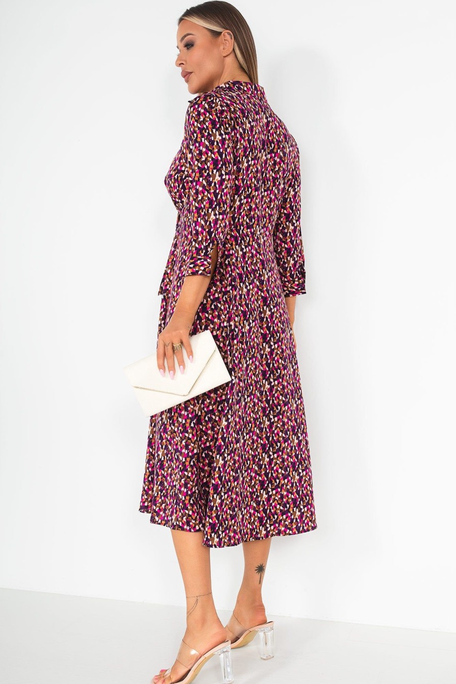 Clothing Girl in Mind | Girl In Mind Odette Purple Animal Print Dress