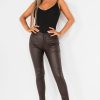 Clothing Zilene | Eabha Chocolate Wax Push Up Jeans