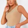 Clothing Style Wise | Quinn Camel Sleeveless Slinky Bodysuit