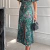 Clothing Girl in Mind | Girl In Mind Levi Green Satin Print Dress