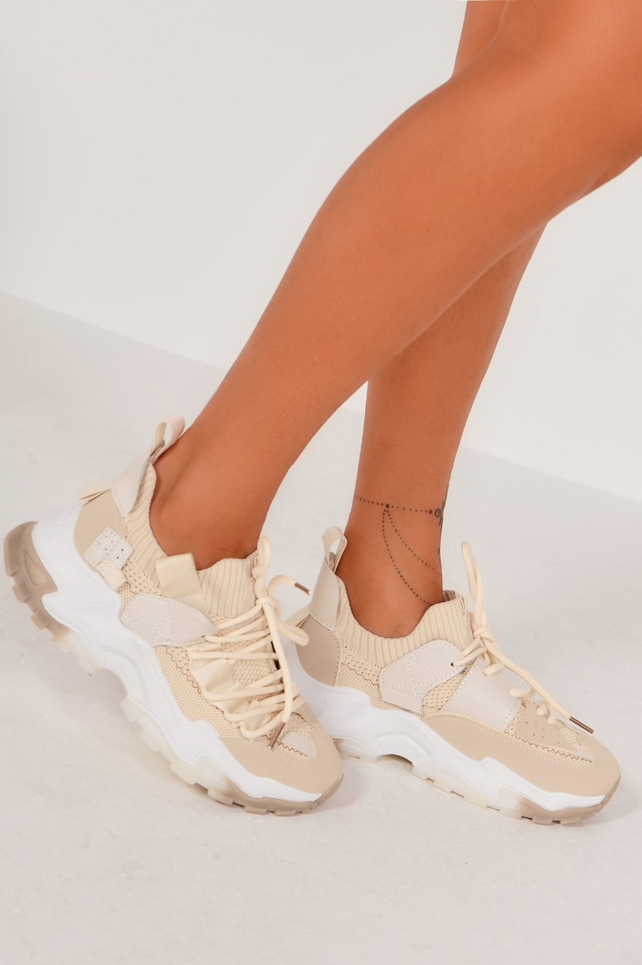 Clothing Kult | Fay Stone Knit Contrast Bubble Sole Trainers