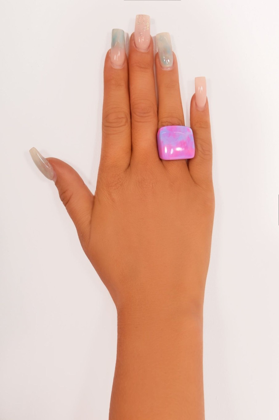 Clothing Impulse | Pink & Purple Marble Effect Ring