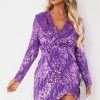 Clothing ally | Weslyn Purple Sequin Wrap Dress