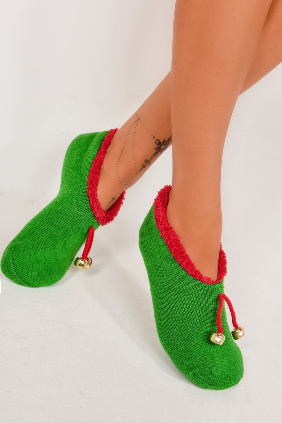 Clothing Brave Soul | Elf Green & Red Slipper Socks