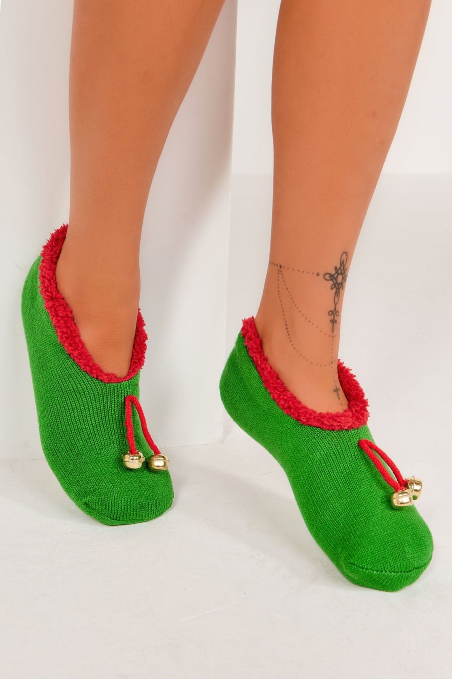 Clothing Brave Soul | Elf Green & Red Slipper Socks