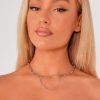 Clothing Impulse | Silver Chain Link Heart Choker