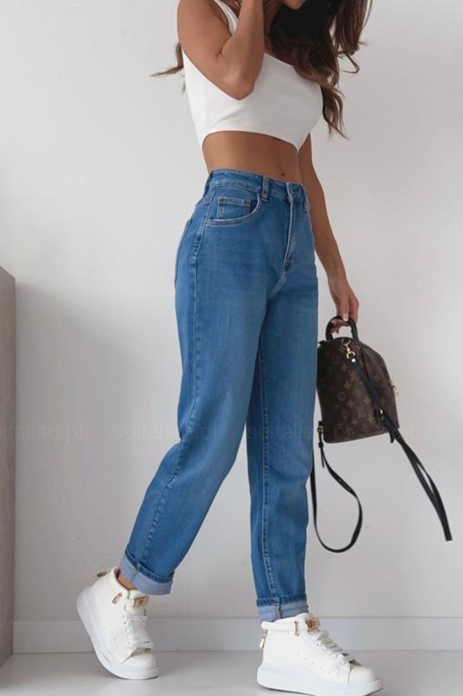 Clothing Estee Brown | Zina Dark Blue Mom Jeans