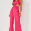 Clothing Retro | Skylar Pink Cut Out Jumpsuit