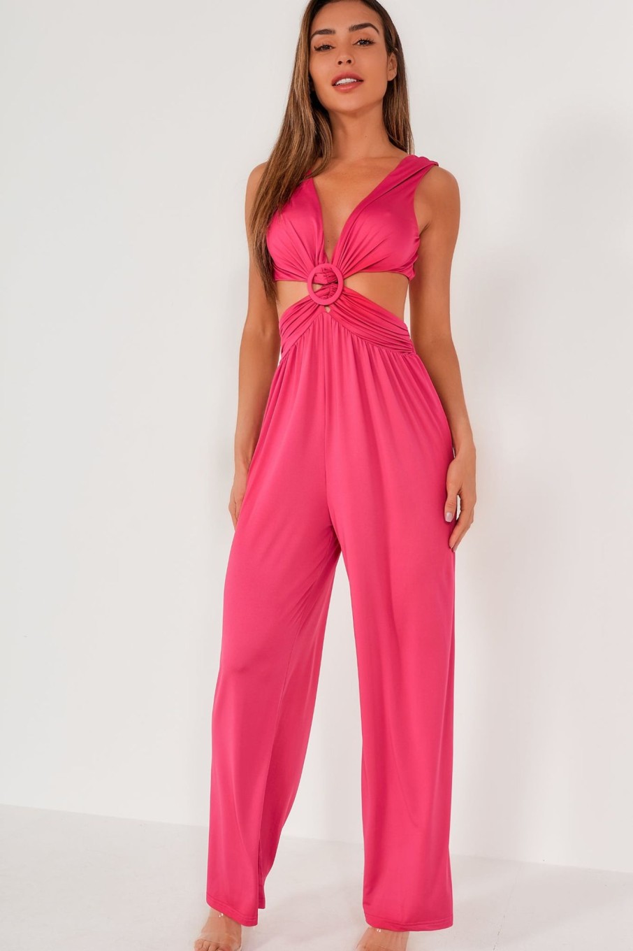 Clothing Retro | Skylar Pink Cut Out Jumpsuit