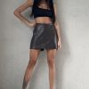 Clothing Redial | Alannah Chocolate Faux Leather Skort