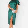 Clothing Girl in Mind | Girl In Mind Scarlett Green Satin Print Dress