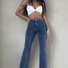 Clothing Redial | Alba Dark Blue High Waist Straight Leg Jeans