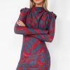 Clothing ally | Darla Red Shimmer Print Dress