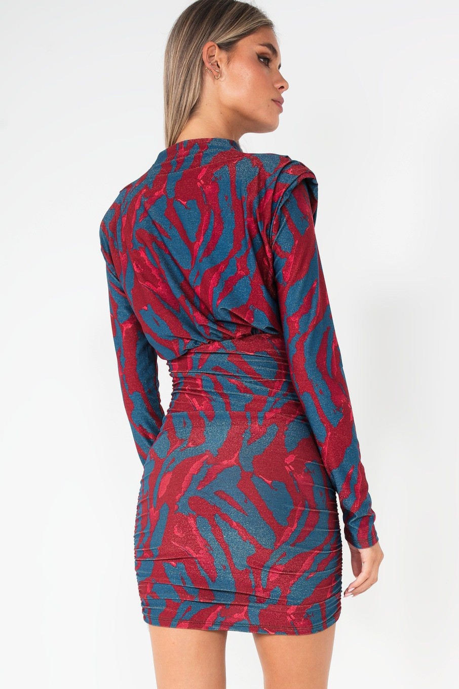 Clothing ally | Darla Red Shimmer Print Dress