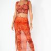 Clothing Vera u0026 Lucy | Leondra Orange Print Skirt