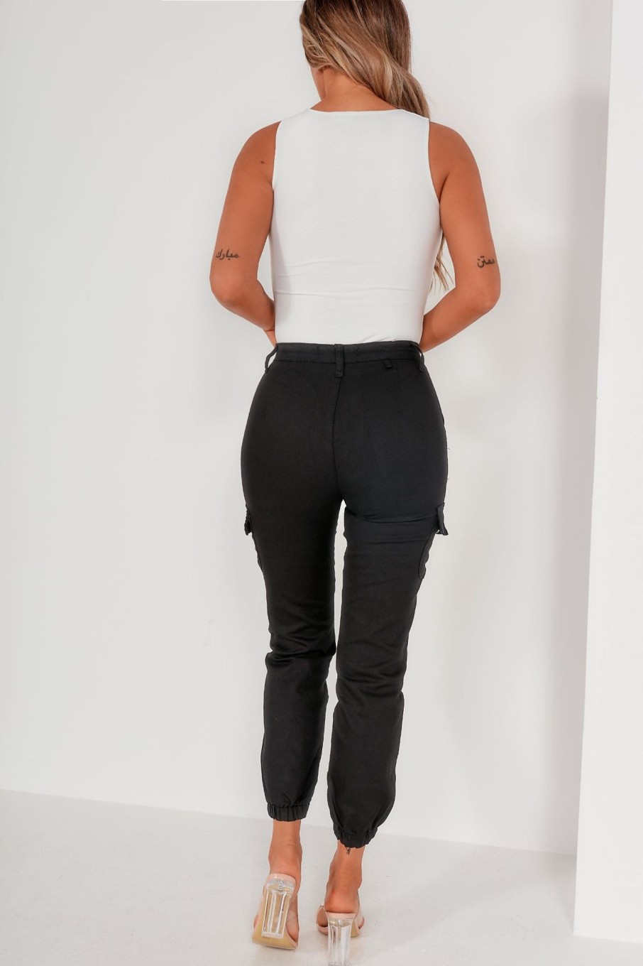 Clothing Style Wise | Myla Black Cargo Trousers