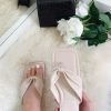 Clothing Girl Hood | Giorgia Stone Square Toe Flat Sandals