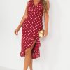 Clothing Girl in Mind | Girl In Mind Hendrix Burgundy Foil Print Midi Dress