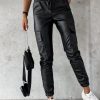 Clothing Estee Brown | Nailah Black Faux Leather Cargo Trousers