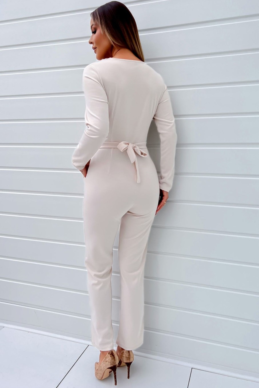 Clothing LustStyle | Zella Stone Belted Jumpsuit