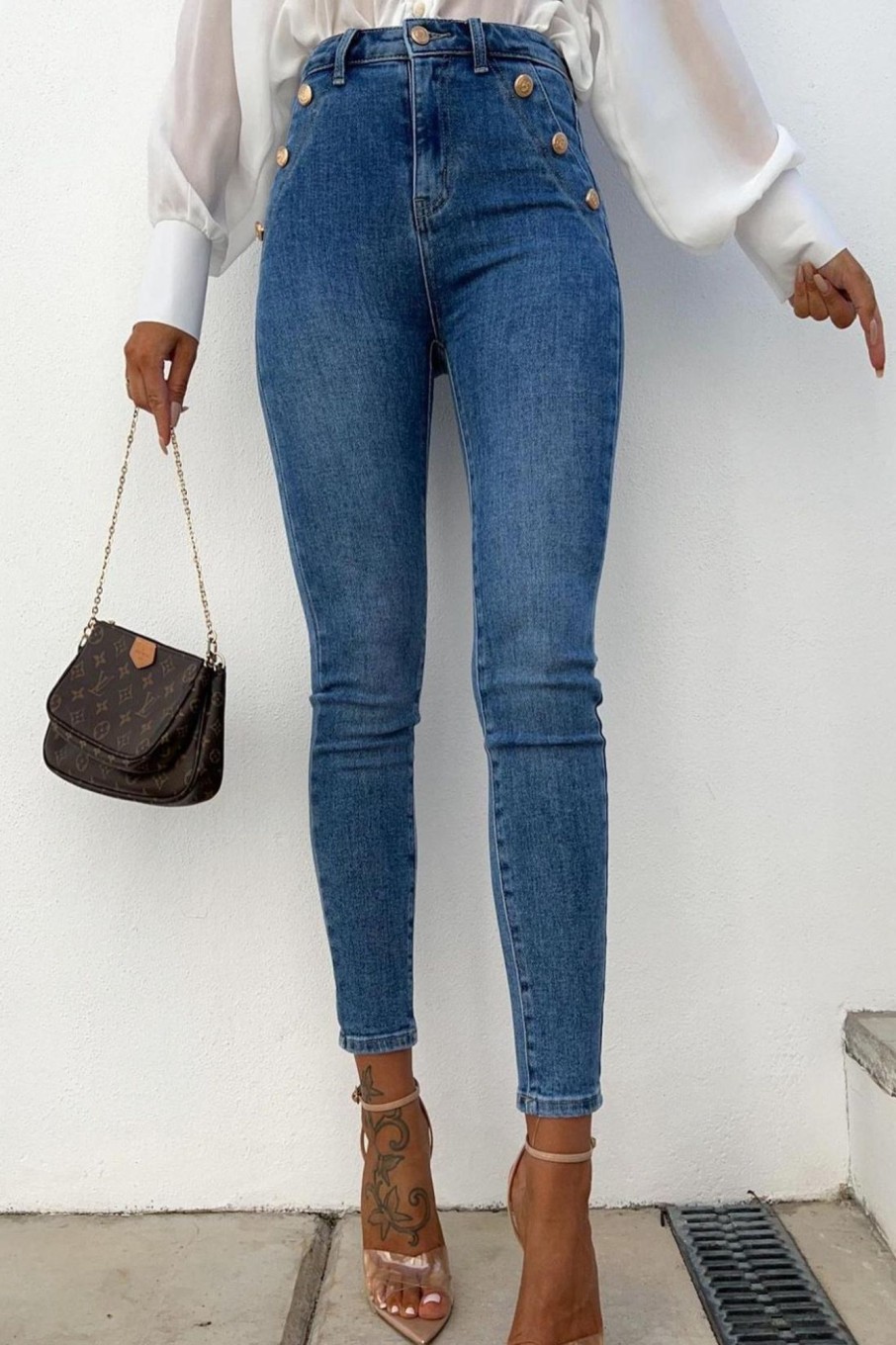 Clothing Estee Brown | Melody Blue Button Detail Jeans