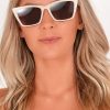 Clothing Impulse | Cream Frame Cat Eye Sunglasses