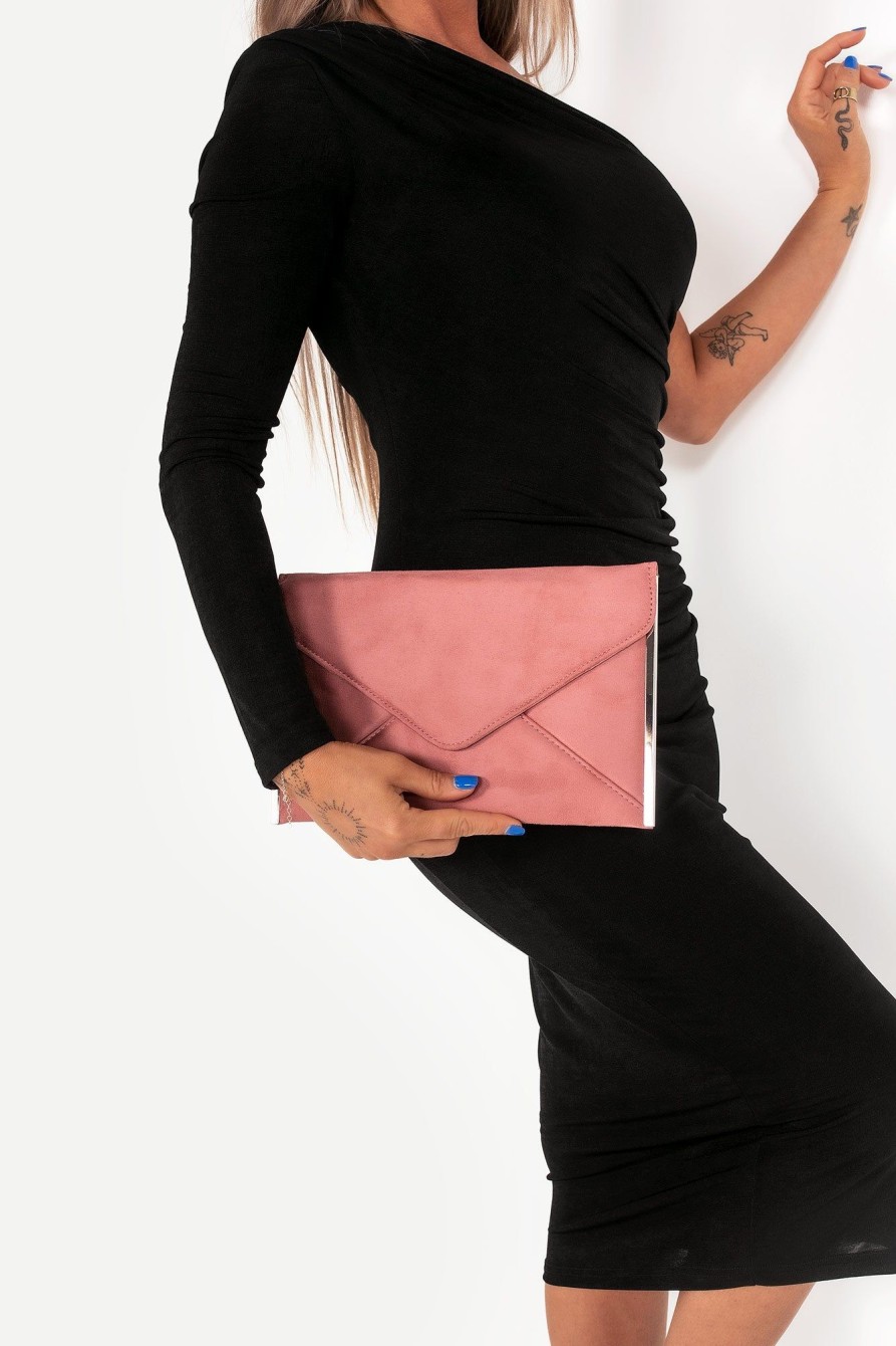 Bags Koko | Diana Rose Suedette Envelope Clutch