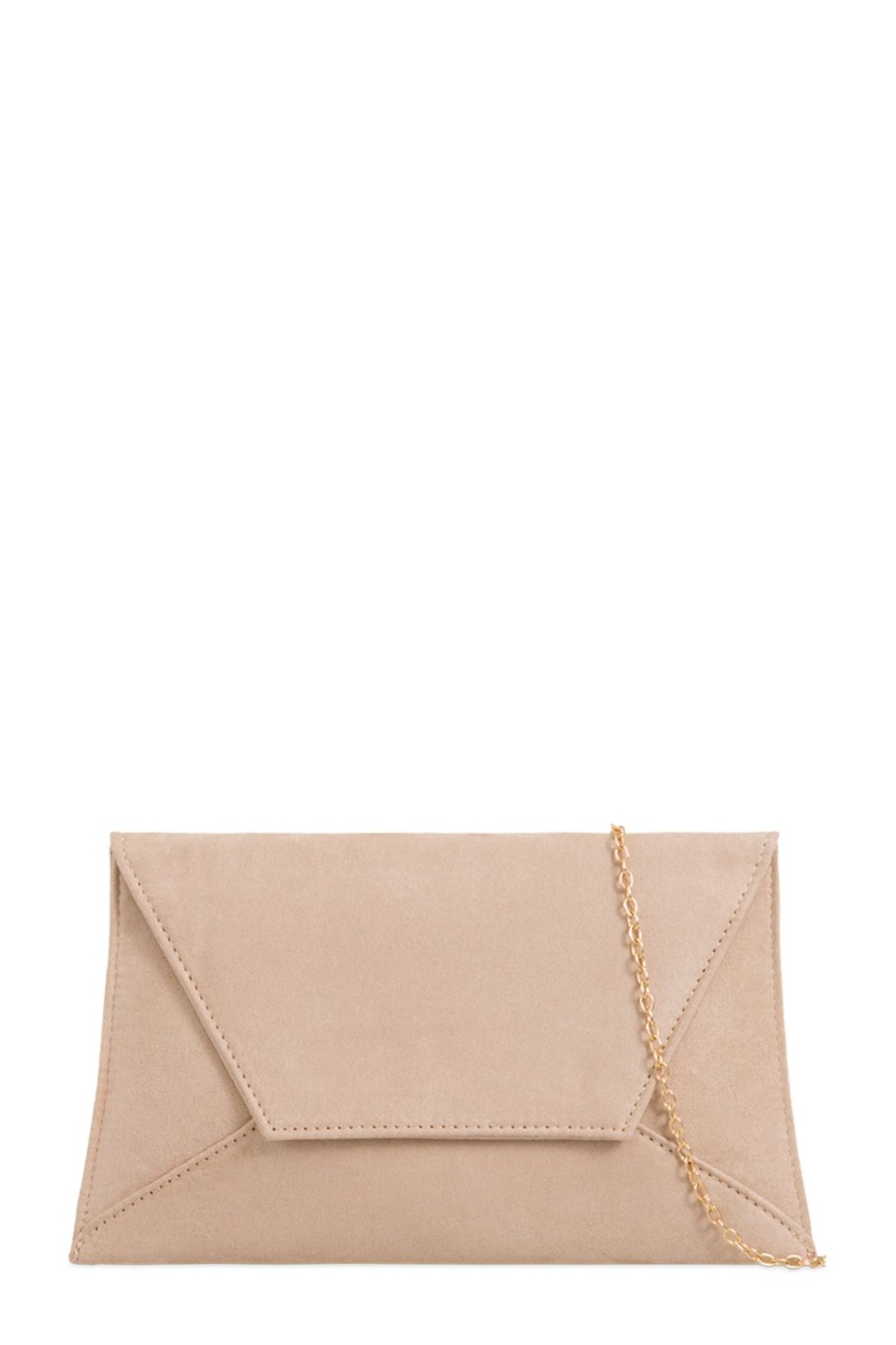 Clothing Koko | Nettie Nude Suedette Envelope Clutch Bag