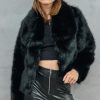 Clothing Copper Rose | Lacey Black Faux Fur Coat