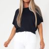 Clothing Willy Z | Brynlee Navy Fine Knit Top