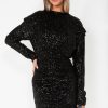 Clothing Eight Paris | Beth Black Sequin Ruched Dress