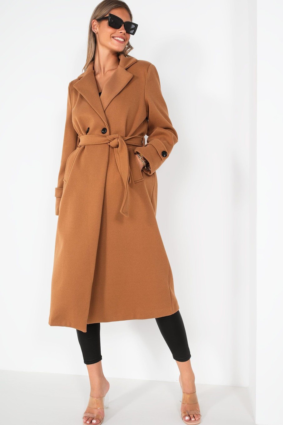 Clothing Willy Z | Sandy Tan Belted Coat