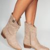 Clothing Ideal | Reagan Taupe Suedette Western Boots