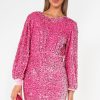 Clothing IVIV | Camille Baby Pink Sequin Dress