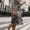 Clothing Willy Z | Wanda Black Animal Printed Midi Dress