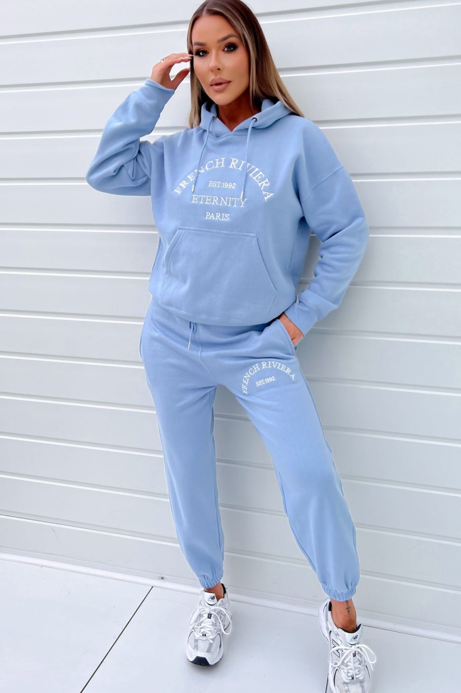 Clothing Style Wise | Zarina Blue 'French Riviera' Jogger Co Ord